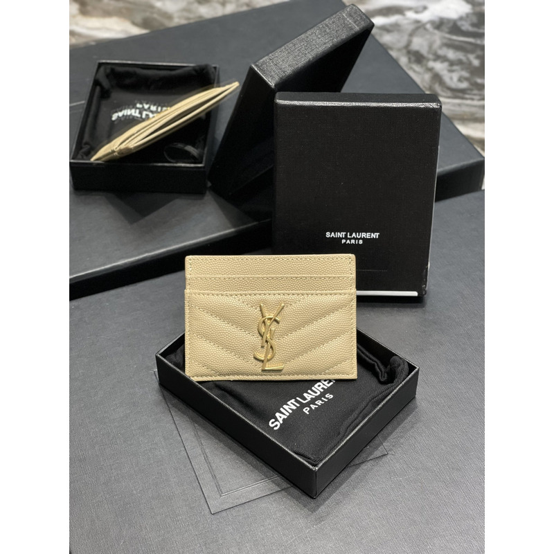 Saint Laurent  Monogram Card Hold Beige