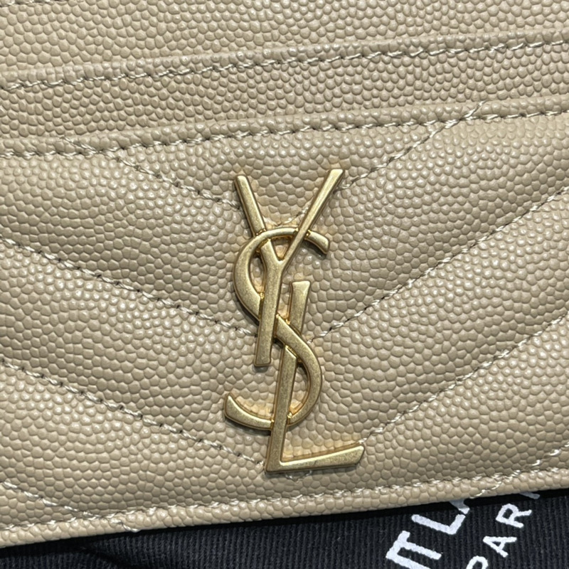 Saint Laurent  Monogram Card Hold Beige