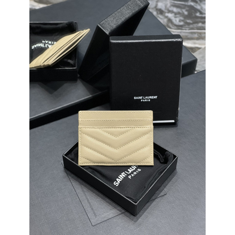 Saint Laurent  Monogram Card Hold Beige