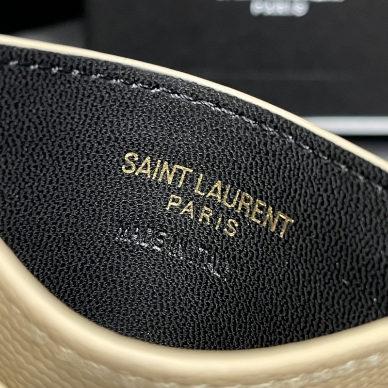 Saint Laurent  Monogram Card Hold Beige