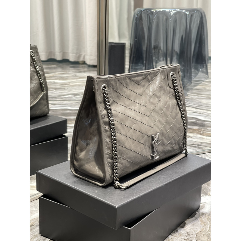 Saint Laurent Niki Medium Shopping Bag Grey