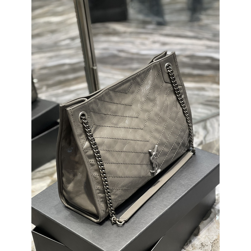 Saint Laurent Niki Medium Shopping Bag Grey