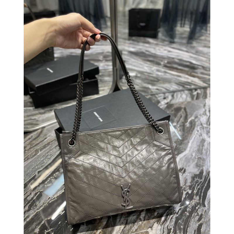 Saint Laurent Niki Medium Shopping Bag Grey