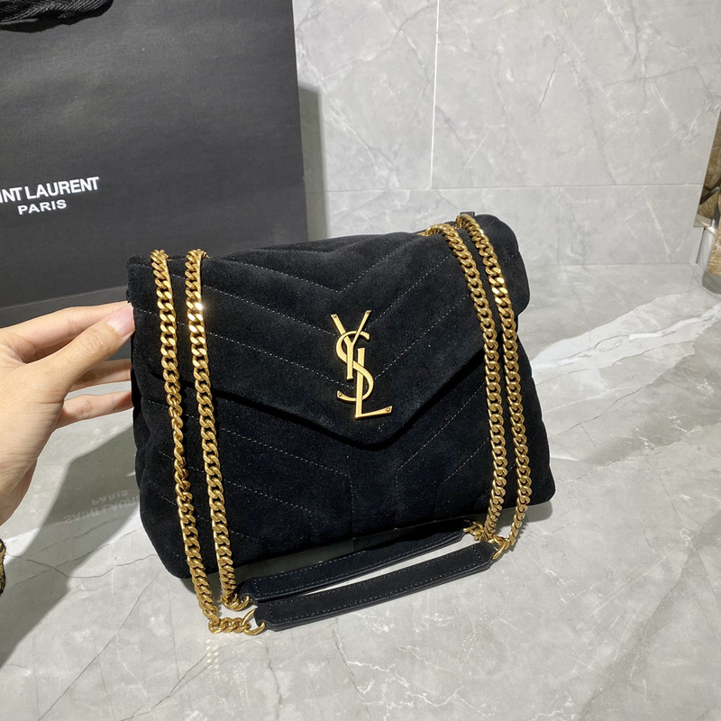 Saint Laurent LOULOU Puffer Handbag Black