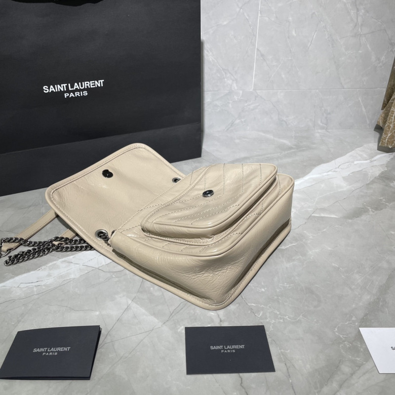 Saint Laurent NIKI BABY CHAIN BAG IN LAMBSKIN BLACK CHAIN