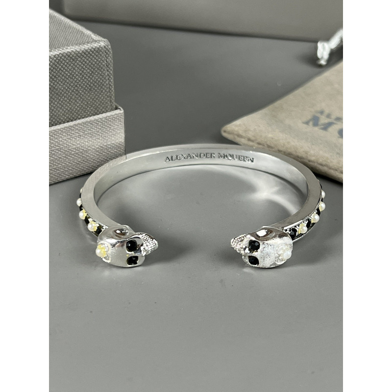 Alexander Mcqueen Skull With Pear Bracelet Silver-Tone