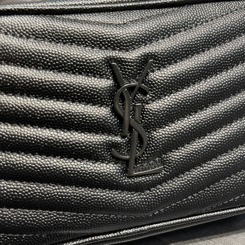 Saint Laurent LOU CAMERA BAG IN QUILTED LEATHER BLACK CHAIN