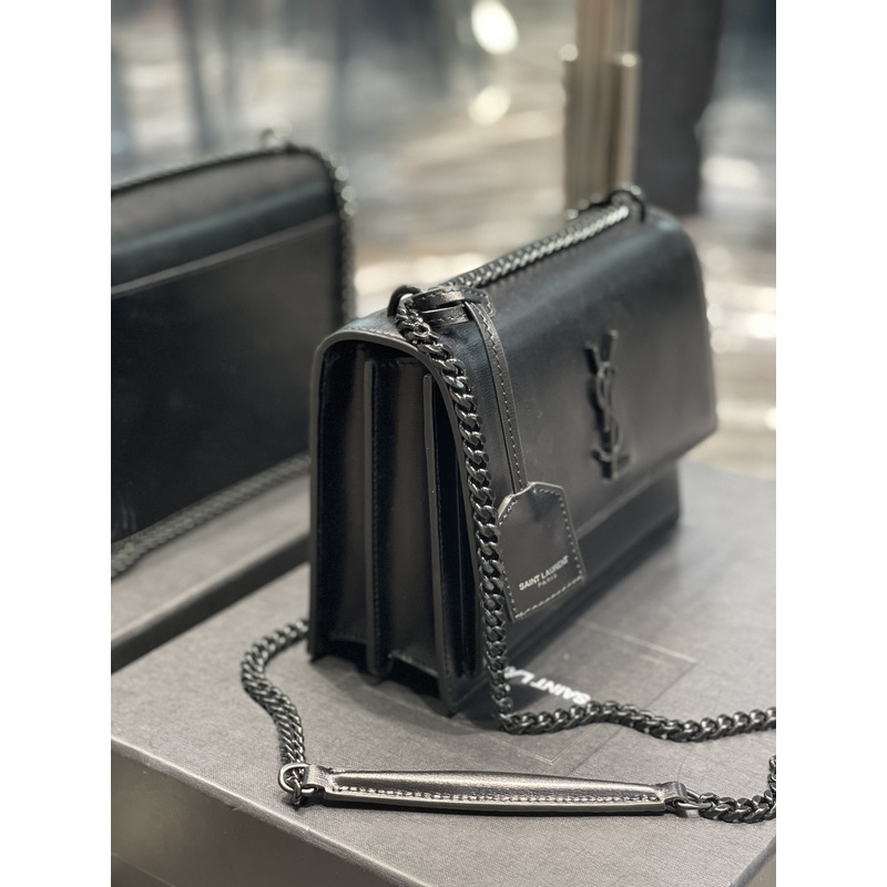 Saint Laurent Sunset Shoulder Bag Black Logo