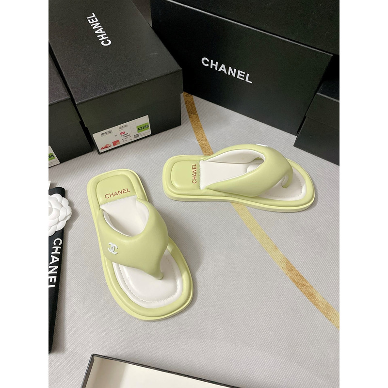 Ch*el fabric mules lime