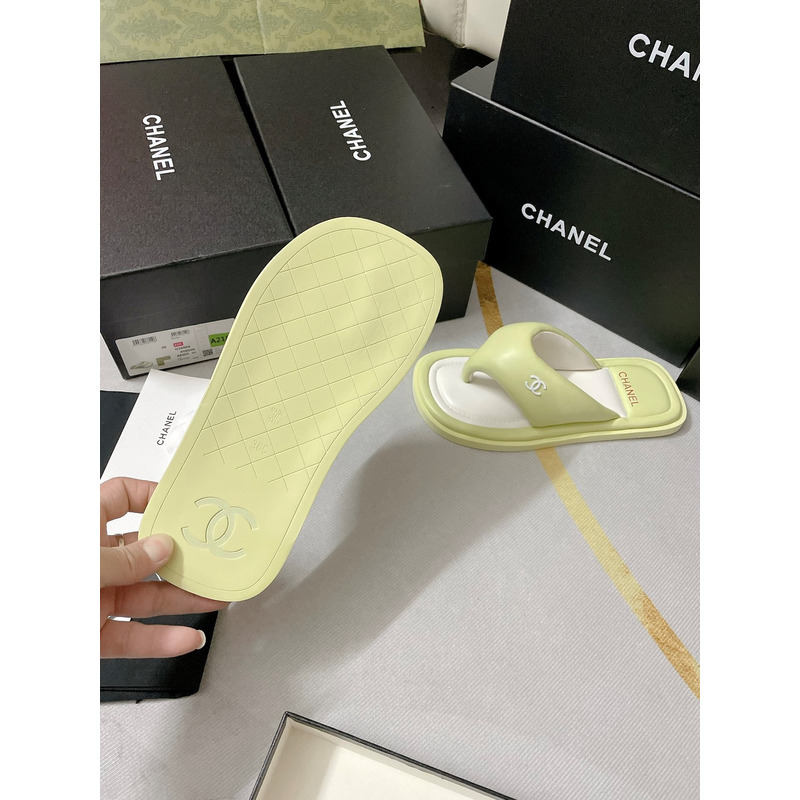 Ch*el fabric mules lime