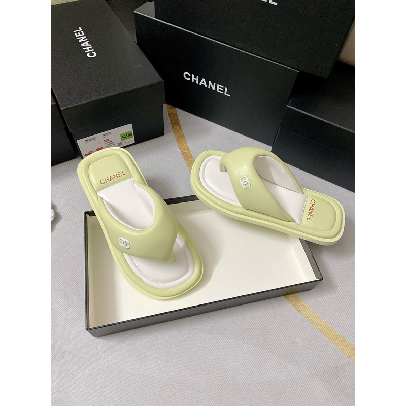 Ch*el fabric mules lime