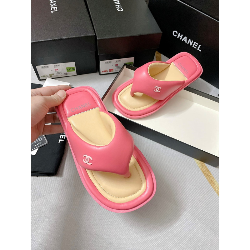 Ch*el fabric mules pink