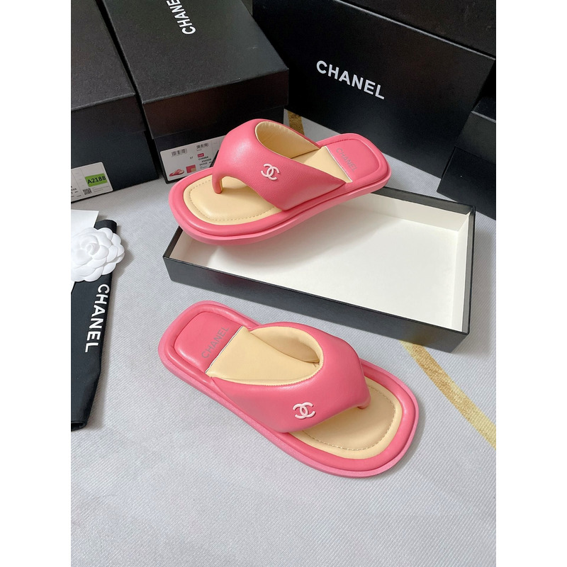 Ch*el fabric mules pink