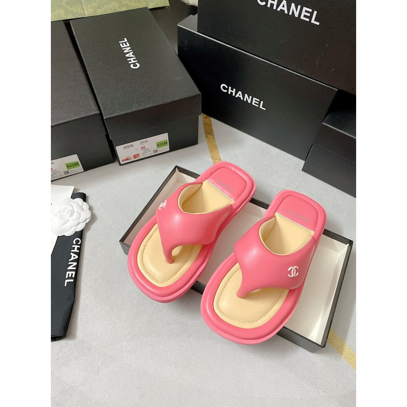 Ch*el fabric mules pink