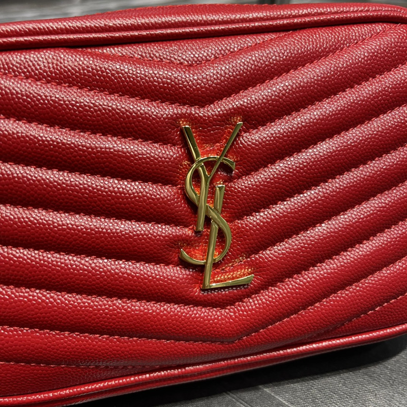 Saint Laurent Embossed Camera Bag Red