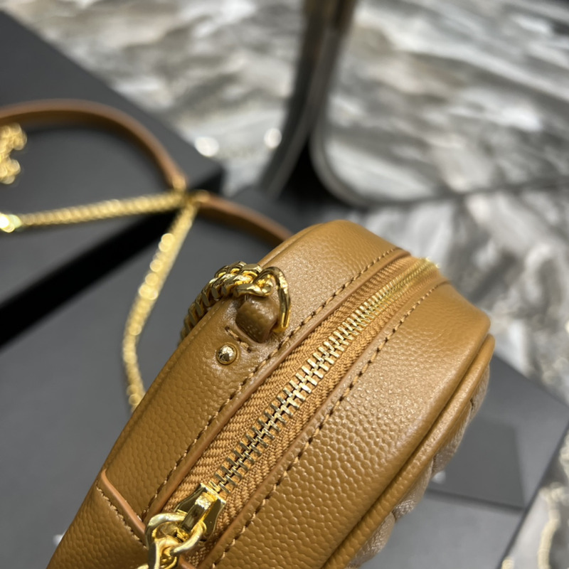 Saint Laurent Lou Embossed Camera Bag Yellow