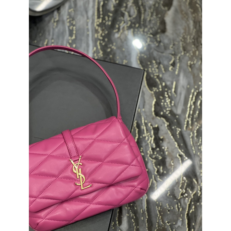 Saint Laurent LE57 Quilted Lambskin Shoulder Bag Fuchsia