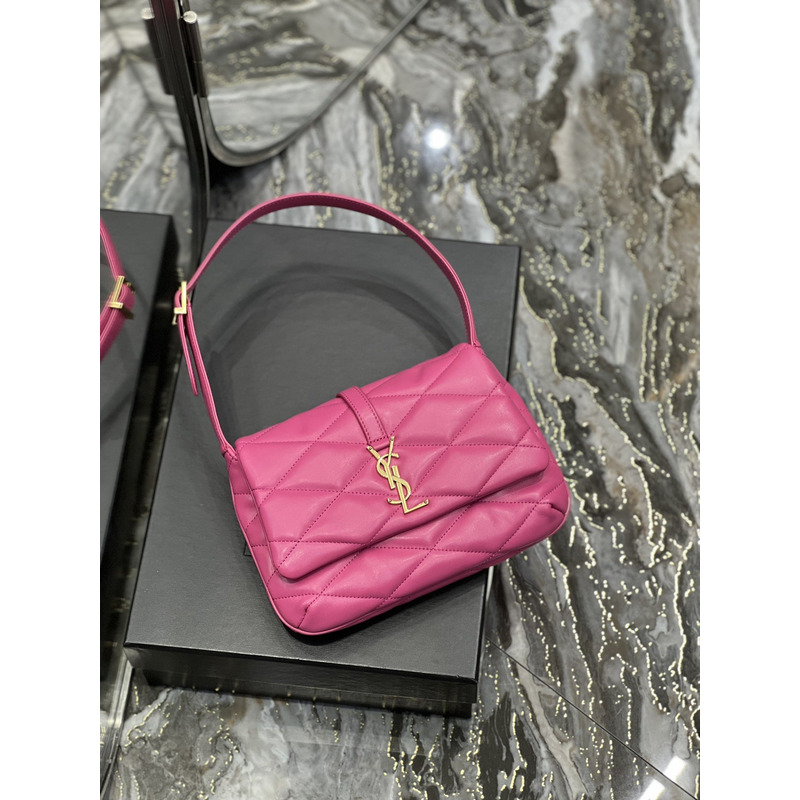 Saint Laurent LE57 Quilted Lambskin Shoulder Bag Fuchsia