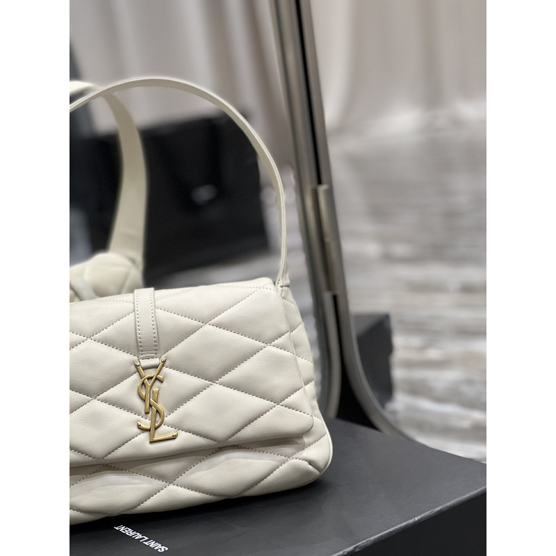 Saint Laurent LE57 Quilted Lambskin Shoulder Bag Vintage Beige