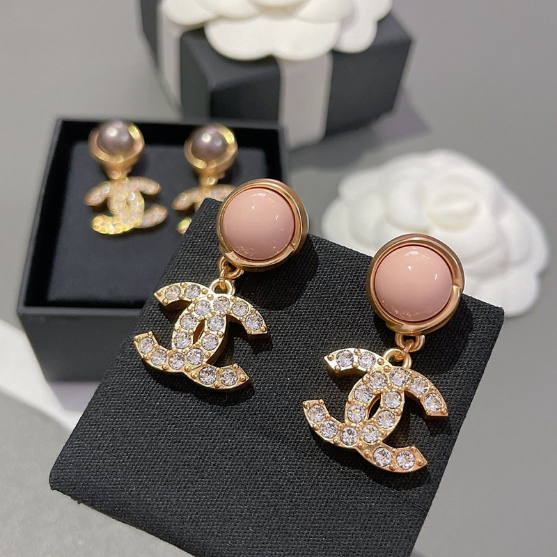 Ch*el earrings pink