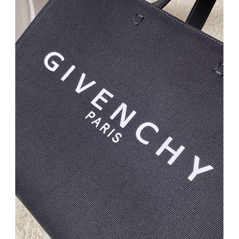 Givenchy G-Tote Leather-trimmed Printed Canvas Tote Black