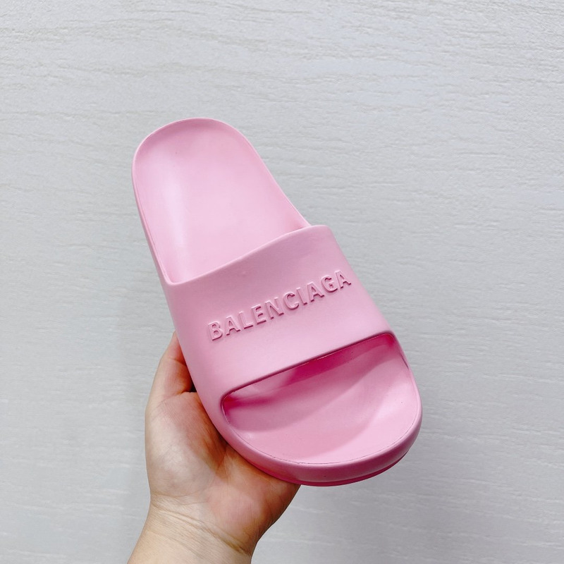 Ba*len*cia*ga logo rubber platform sandals pink