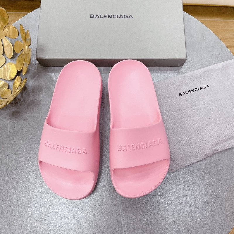 Ba*len*cia*ga logo rubber platform sandals pink