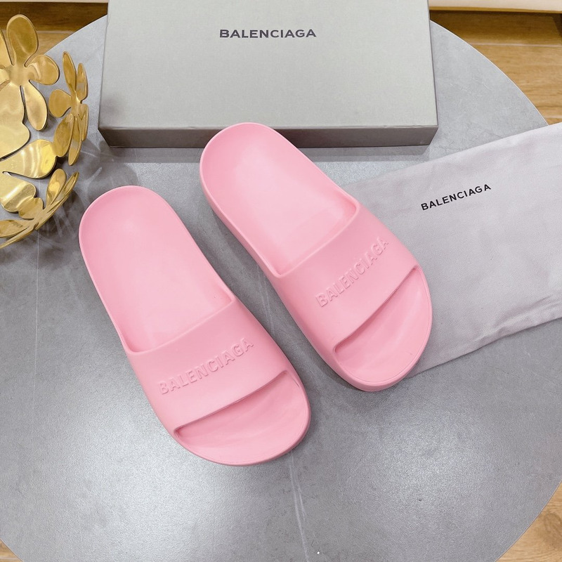 Ba*len*cia*ga logo rubber platform sandals pink