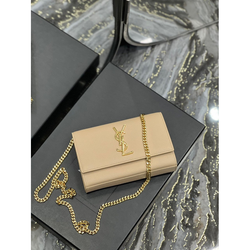 Saint Laurent YSL Kate Chain Bag Medium Dark Beige