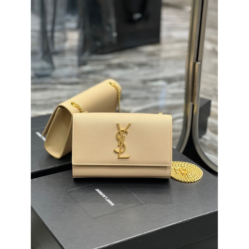 Saint Laurent YSL Kate Chain Bag Medium Dark Beige