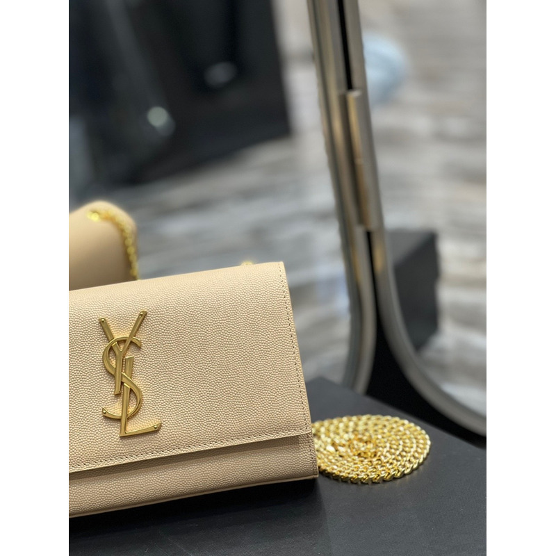 Saint Laurent YSL Kate Chain Bag Medium Dark Beige