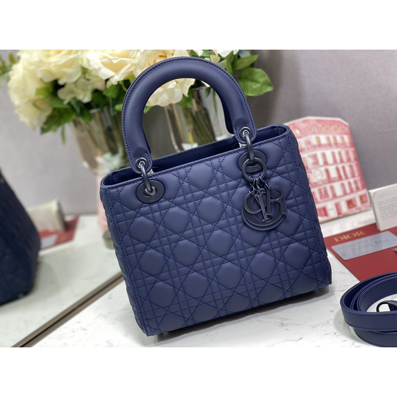 D*or medium lady D*or bag navy blue