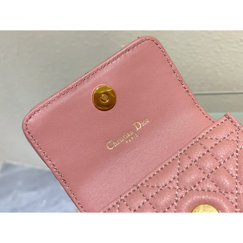 D*or D*or caro phone bag pink soft calfskin cannage