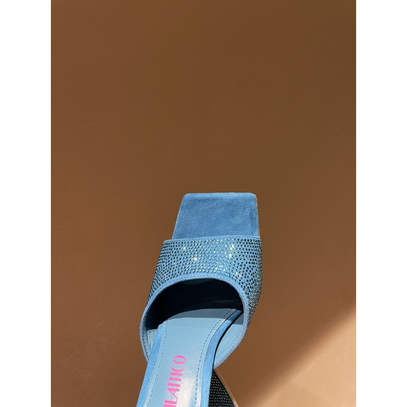 TheAttico crystal square toe sandals Blue