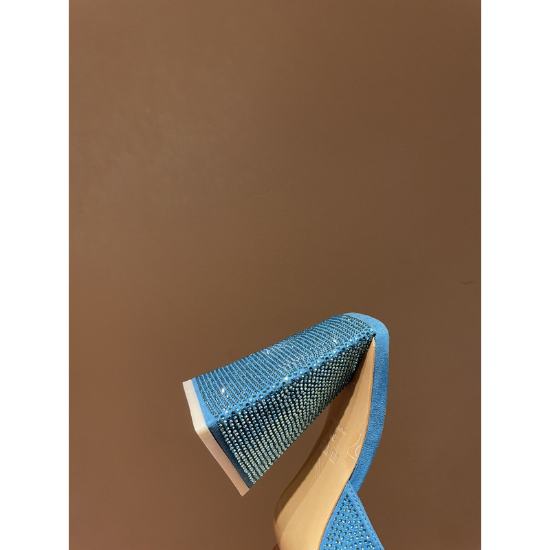 TheAttico crystal square toe sandals Blue