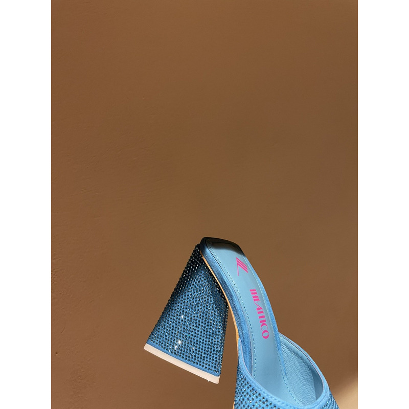 TheAttico crystal square toe sandals Blue