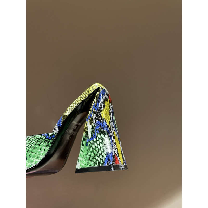 TheAttico  Devon snake-print leather sandals