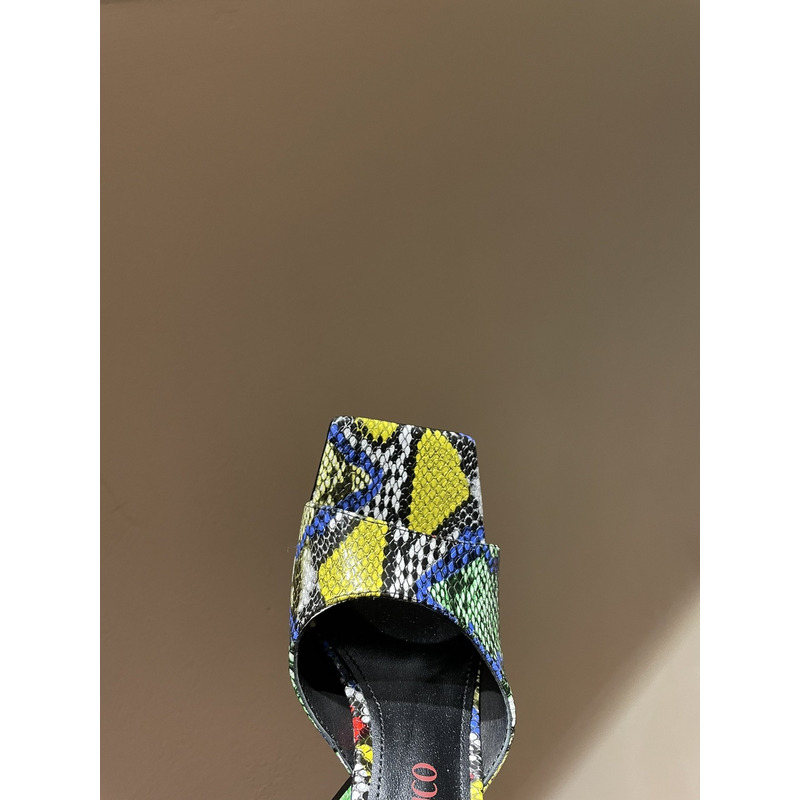 TheAttico  Devon snake-print leather sandals