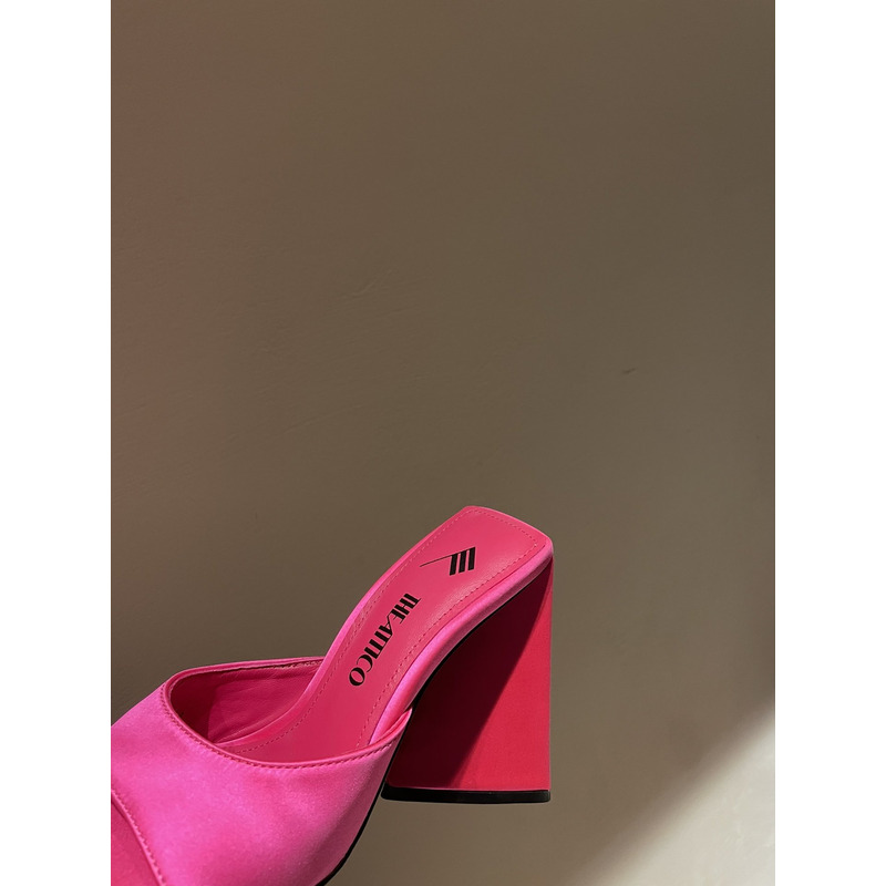 The Attico Devon satin sandals Pink