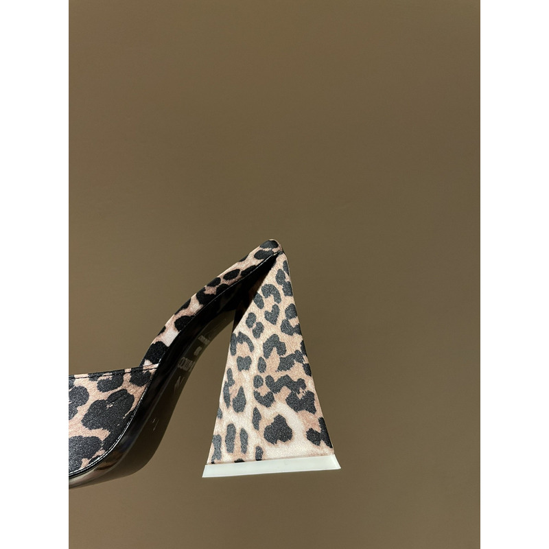 TheAttico Devon Patent Leather Leopard Black