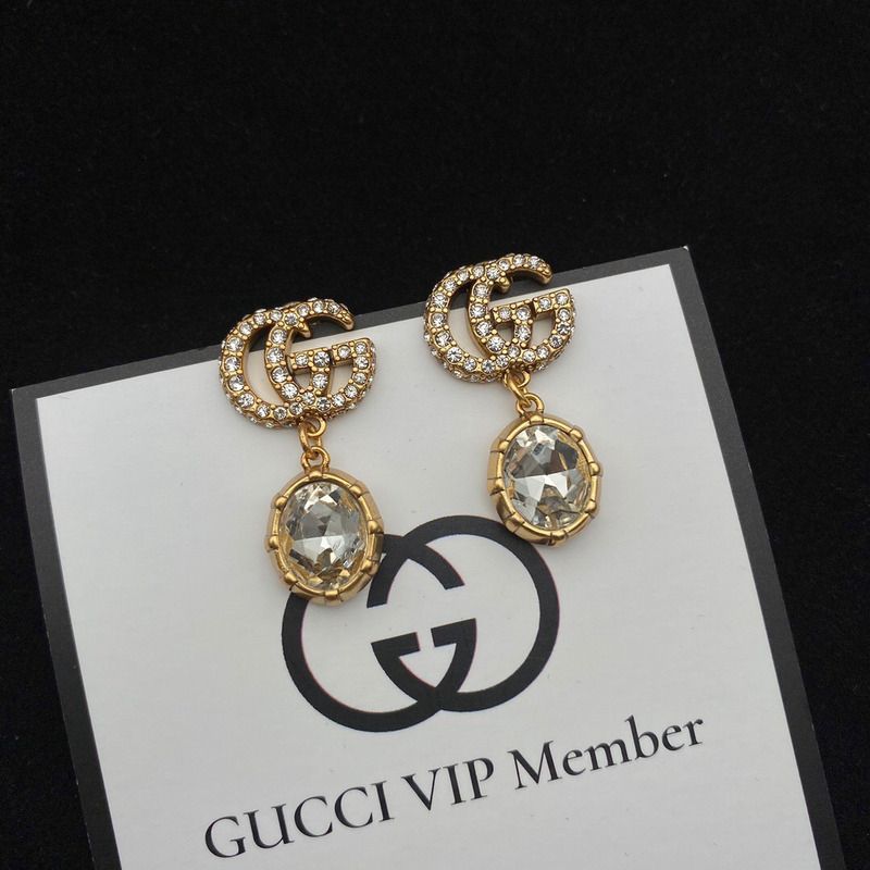 G*u*i double g earrings with crystals