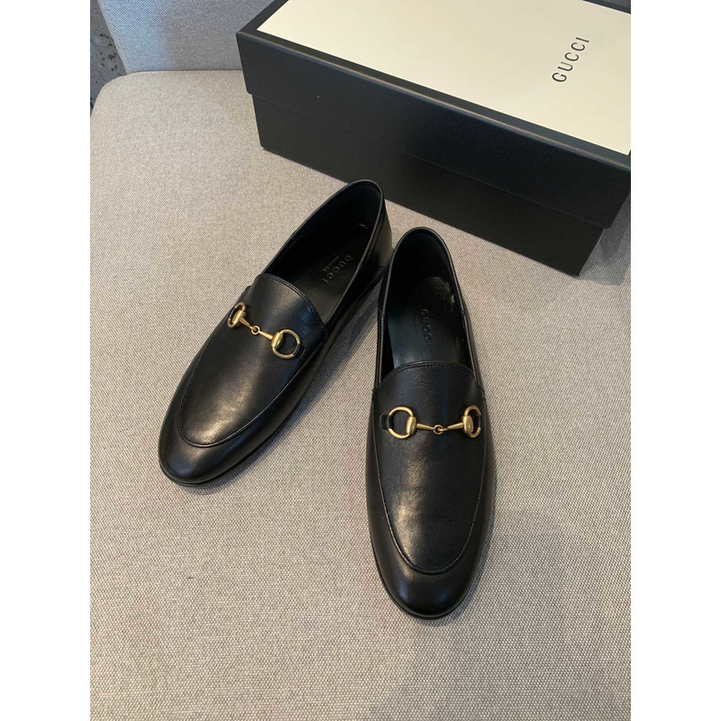 G*u*i leather horsebit loafer black