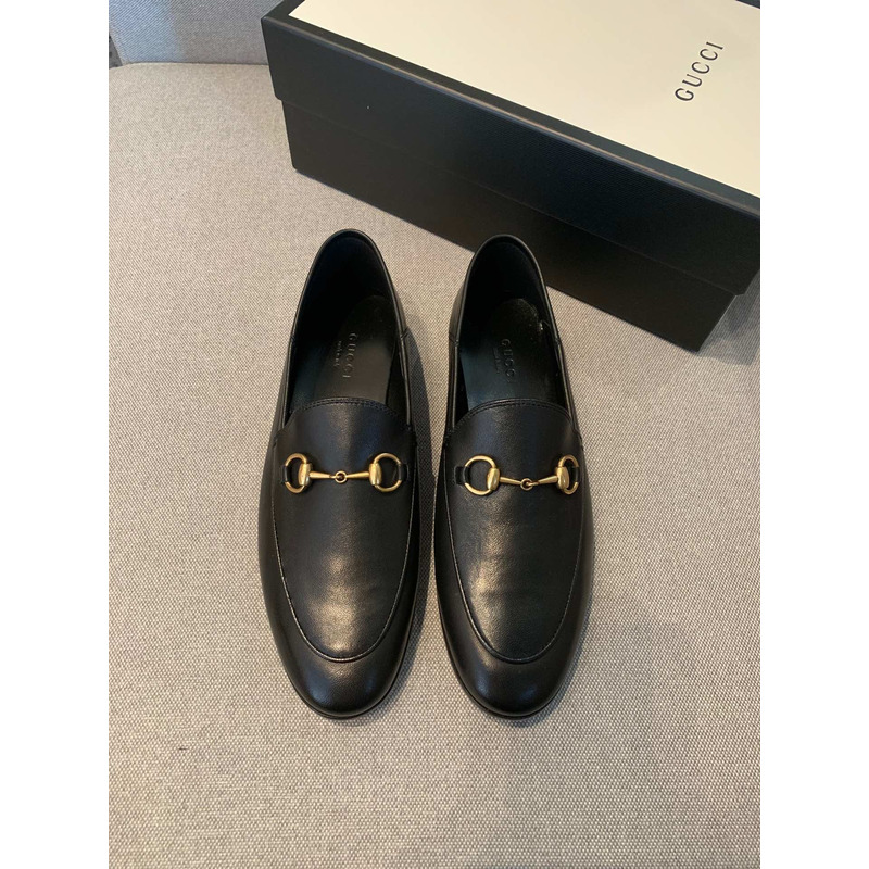 G*u*i leather horsebit loafer black