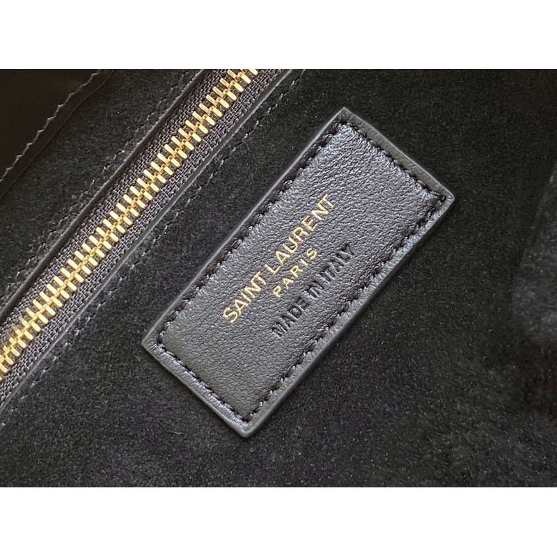 Saint Laurent LE 5 À 7 Leather Shoulder Bag Black