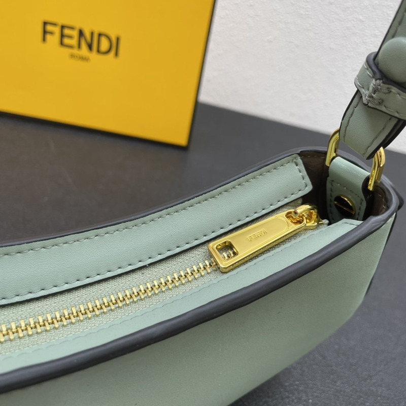 F**di o’lock swing mint green leather pouch