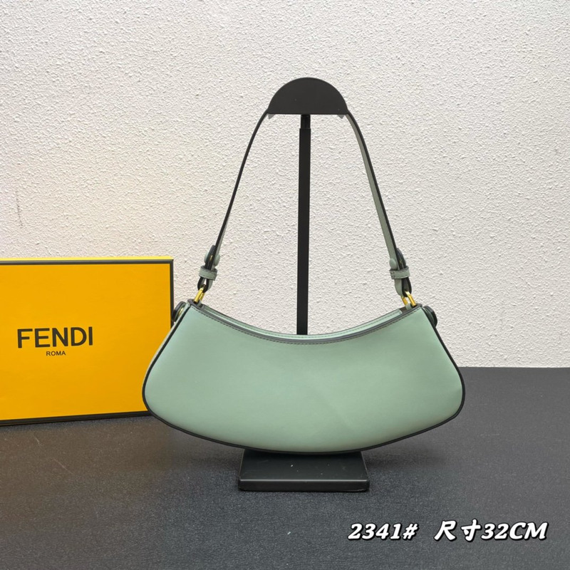 F**di o’lock swing mint green leather pouch