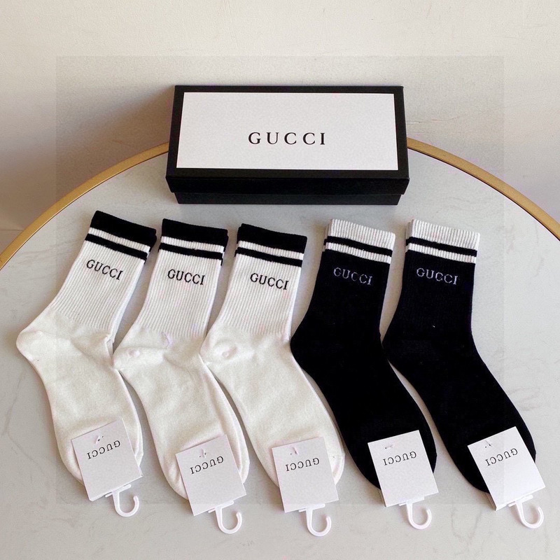 G*u*i logo cotton crew socks (5-pair)