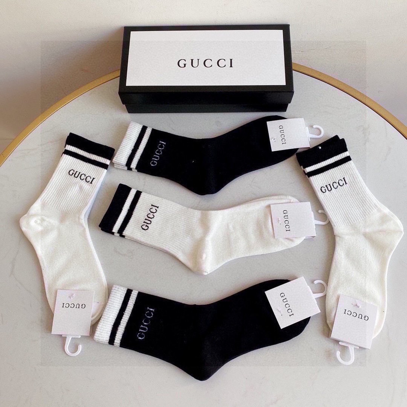 G*u*i logo cotton crew socks (5-pair)