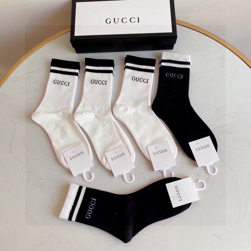 G*u*i logo cotton crew socks (5-pair)