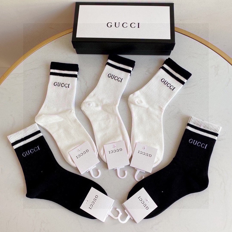 G*u*i logo cotton crew socks (5-pair)